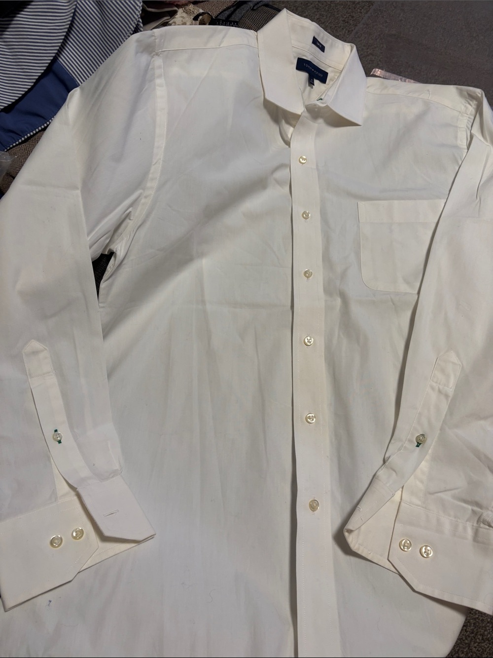Tommy Hilfiger Classic White Men's Dress Shirt - Button-Down Collar